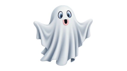 Isolated ghost emoji, Halloween costume party, spooky, trick or treat, happy, silly, cute