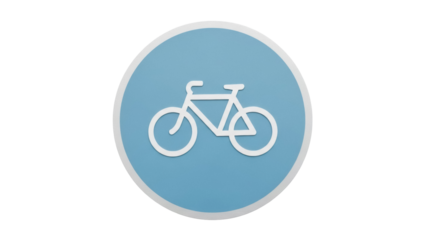 Isolated Bicycle Icon Blue Round Graphic Design Symbol, Transportation, Sport Equipment