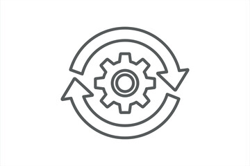 Circular Gear With Arrows Icon