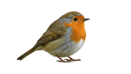 Isolated European Robin perching, resting. Wildlife, conservation, birds, ornithology