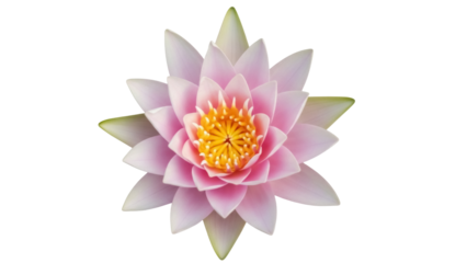 Isolated macro of a lotus flower aquatic plant blossom on a flat surface in studio lighting