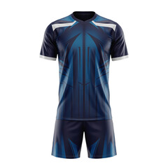 Modern Football Uniform Set with Shirt and Shorts Isolated on Transparent Background