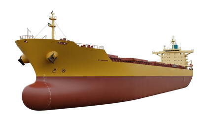 Isolated ocean cargo ship on display ready for trade and commerce activities around the globe