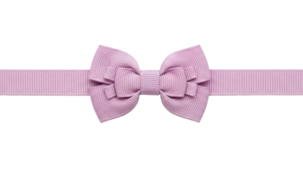 Isolated light-purple ribbon bow tie, decorative material, sewing accessory, adornment