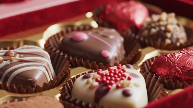 chocolate candies in a box