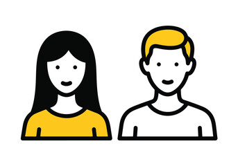 Two people conversing\Flat Vector Illustration - Vector stock illustration - Technology stock illustration - Business stock illustration - website stock illustration