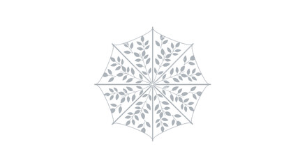 Obraz premium Symmetrical Octagonal Leaf Pattern Design Line Art Illustration.