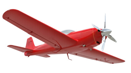 Isolated red airplane model, a vintage flying machine for pilots and aviation enthusiasts © Solene