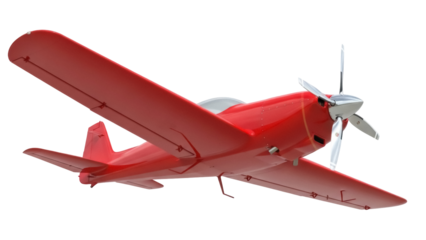 Isolated red airplane model, a vintage flying machine for pilots and aviation enthusiasts