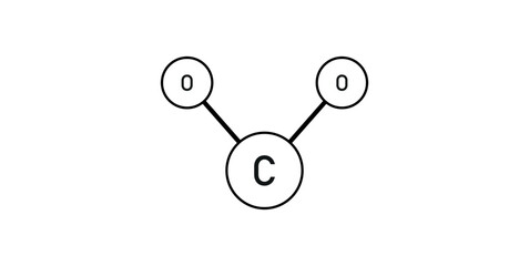 Carbon Dioxide (CO2) Structure Formula.