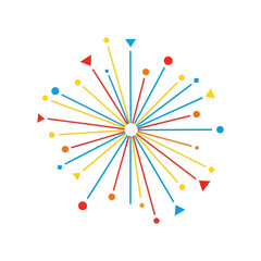 Colorful abstract geometric pattern with dynamic lines and shapes.