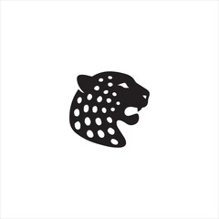 Silhouette Jaguar head profile black and white illustration vector illustration © Humayun