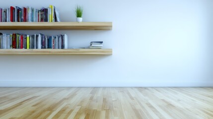 Wooden shelf holds arranged books variety of books neatly organized on wooden shelf