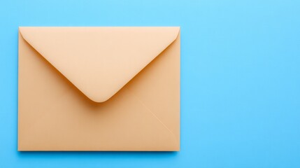 Folded paper triangle rests on plain white envelope close up of white envelope featuring paper triangle