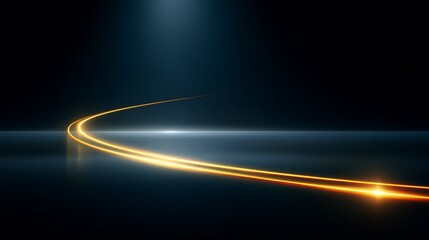 Bright light streaks dark surface capturing movement vivid streak of light cuts through darkness creating abstract art