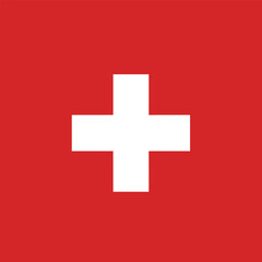 a vibrant depiction of the swiss flag showcases a bold white cross centered on a field of striking red color