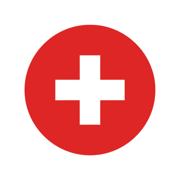 a simple visualization displaying the national flag of switzerland featuring a prominent white cross centered on a vibrant red circular background
