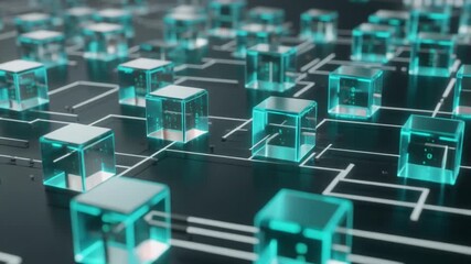 Abstract visualization of a Datamesh architecture with interconnected decentralized nodes forming a robust and scalable data network - Powered by Adobe