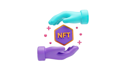 Hands Protecting NFT Token Concept