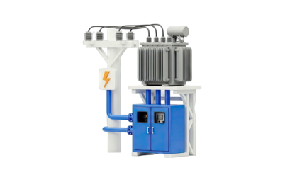 Transformer Station Illustration on White Background