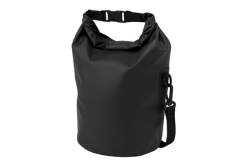 Black waterproof dry bag for outdoor adventure gear