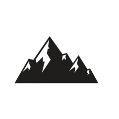 a striking black silhouette depicts a jagged mountain range against a plain white background showcasing natural forms high quality professional detailed