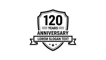 120 Years Anniversary Emblem with Lorem Slogan Text.