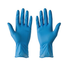 Fototapeta premium Blue latex gloves isolated on transparent background isolated on transparent background