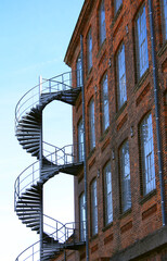Spiral Staircase at an Old Factory Building in Leipzig-Plagwitz, Germany
