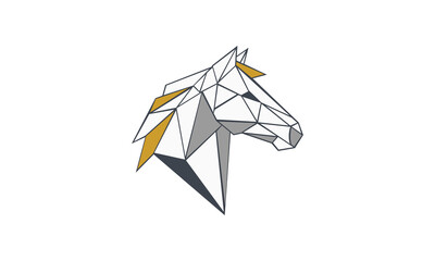 Elegant Geometric Horse Head Logo Vector Art Modern Polygonal Animal Design