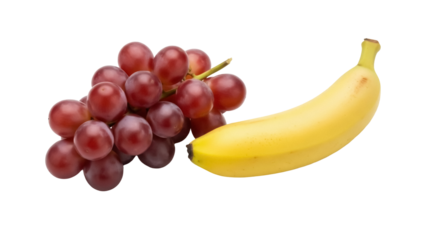 Isolated Banana and Grapes Still Life Arrangement Fruits Healthy Diet Vegan Clean Eating Produce