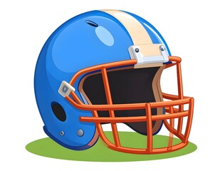 Fototapeta premium Blue American Football Helmet Vector Illustration Isolated on White Background