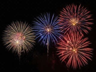 Fireworks display isolated on white background isolated on white background