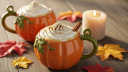 Pumpkin Mug with Whipped Cream