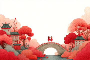 peaceful chinese countryside festive mood