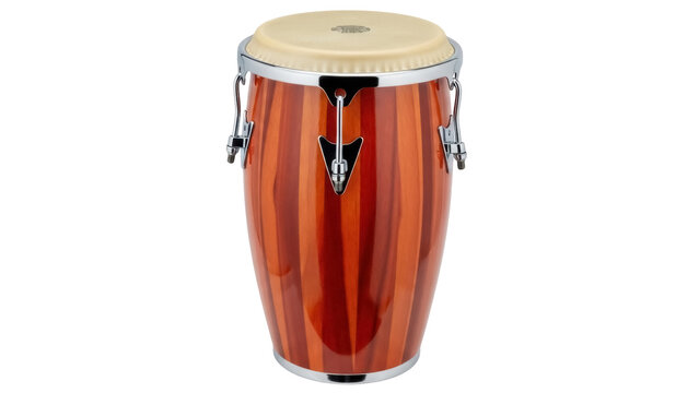 Isolated conga drum music percussion brown wood musical instrument samba drum studio sound