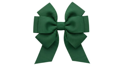 Isolated emerald green ribbon bow tie fashion accessory decoration birthday present design
