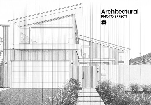 Architectural Sketch Photo Effect