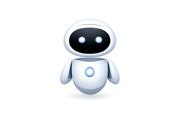 Cute Robot Illustration on transparent background for media uses.