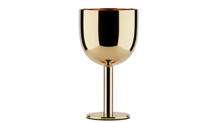 Isolated golden goblet, barware for celebration or ceremonial purposes, sophisticated drinkware
