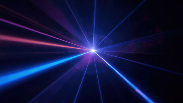 Vibrant light burst cosmic beams blue purple pink radiance