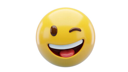 Fototapeta premium Happy emoji with tongue out and winking eye