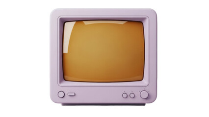 Isolated antique television, retro tv set with tube screen, vintage electronics, obsolete display