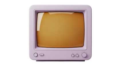 Isolated antique television, retro tv set with tube screen, vintage electronics, obsolete display