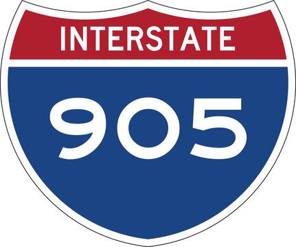Interstate 905, I-905, Highway Design Shield Editable Vector