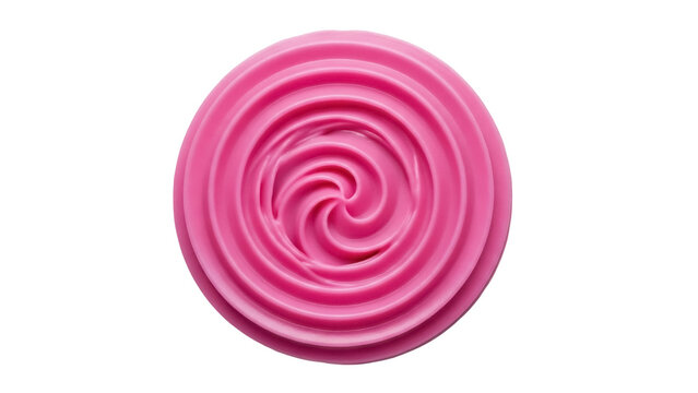 Isolated circular candy with spiral design, sweet treat for dessert decoration and food styling