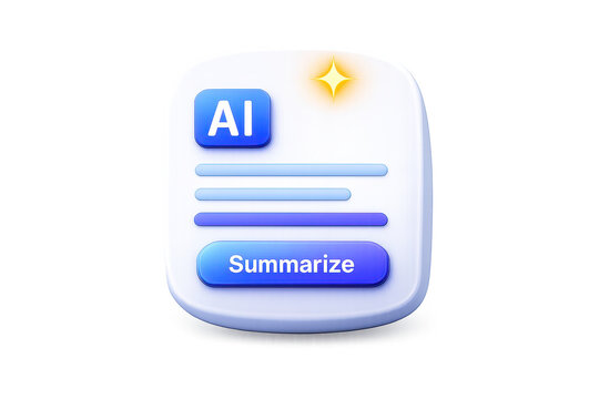 AI Summarization icon with transparent background for easy integration.