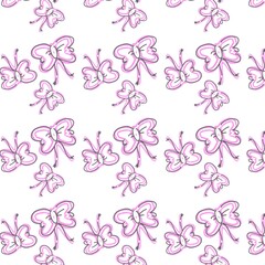 Cute Ribbon Bow Pattern Background