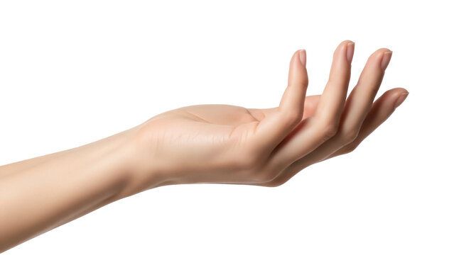 Isolated hand reaching out, asking, giving, receiving or wanting something in offering