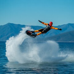 kite surfing in the sea
